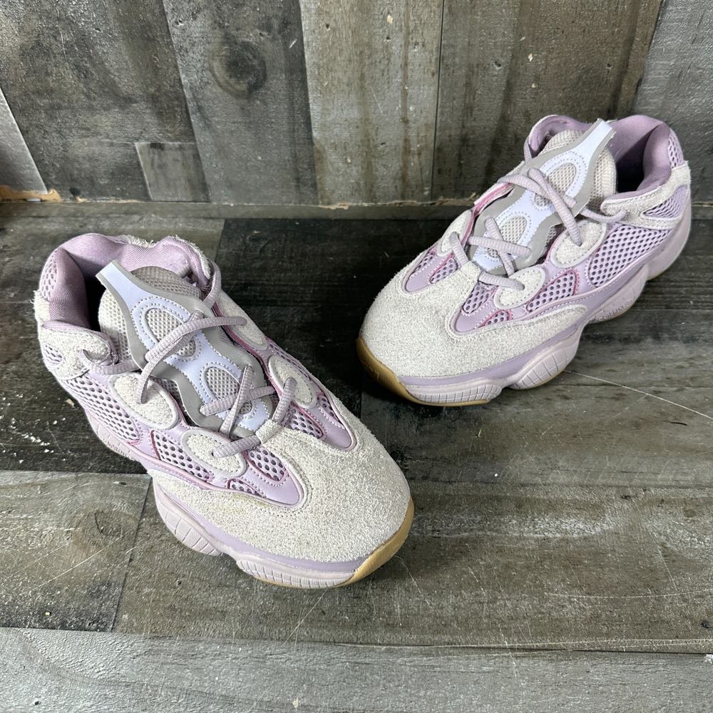 adidas Yeezy 500 Soft Vision FW2656 Low Top Pink Suede Mesh Womens Sneaker 7.5